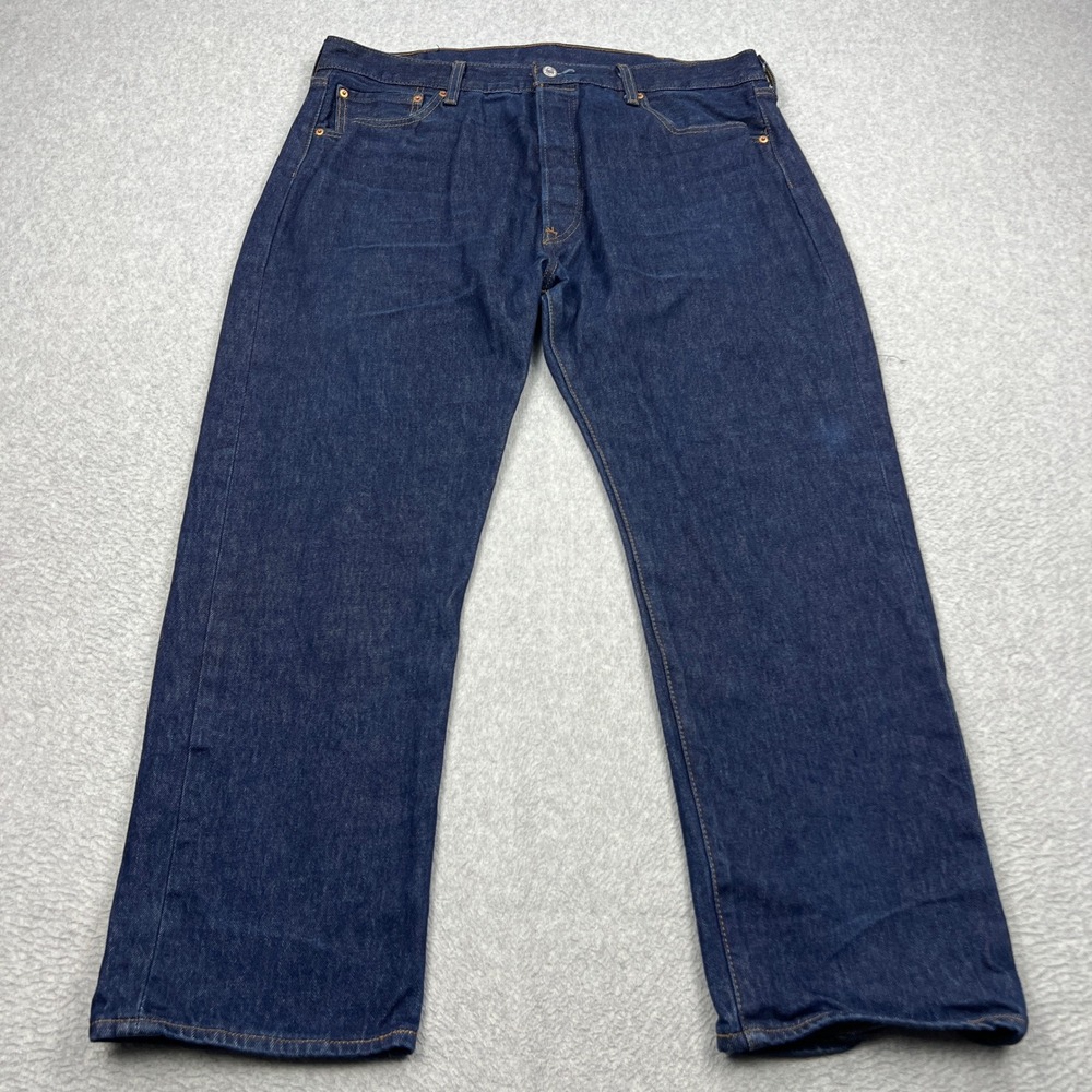 Levis 501 Original Jeans Mens 40x30 Blue Dark Wash Straight Leg Button Fly Denim